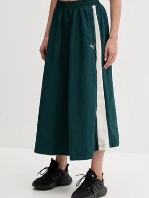 Puma spódnica kolor zielony midi rozkloszowana 633438