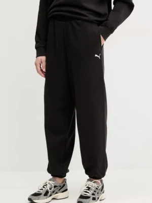 Puma spodnie dresowe damskie kolor czarny gładkie 629753