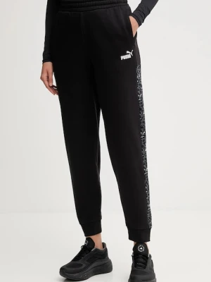 Puma spodnie dresowe damskie kolor czarny wzorzyste 688086