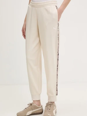 Puma spodnie dresowe damskie z bawełną Essential graphic animal