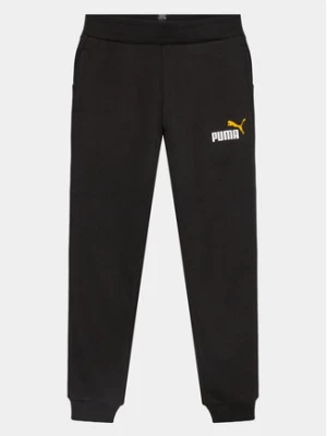 Puma Spodnie dresowe Ess+ 2 Col Logo Pant 586988 Czarny Regular Fit