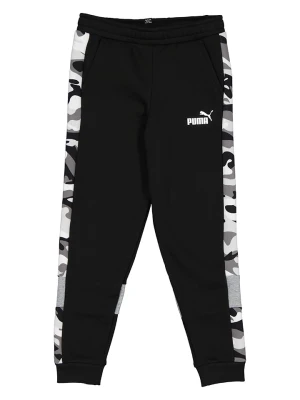 Puma Spodnie dresowe "ESS+ Camo" w kolorze czarno-białym rozmiar: 110