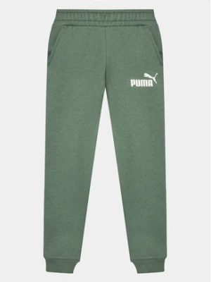 Puma Spodnie dresowe Ess Logo 586973 Zielony Regular Fit