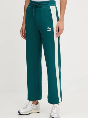 Puma spodnie dresowe Iconic T7 Straight Leg Track Pants zielony