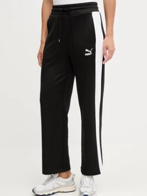 Puma spodnie dresowe Iconic T7 Straight Leg Track Pants kolor czarny wzorzyste 627996