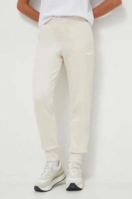 Puma spodnie dresowe kolor biały gładkie
