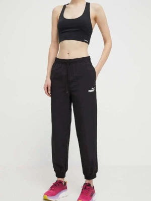 Puma spodnie dresowe kolor czarny gładkie 680406