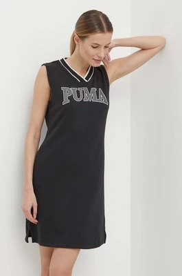Puma sukienka SQUAD kolor czarny mini prosta 679671