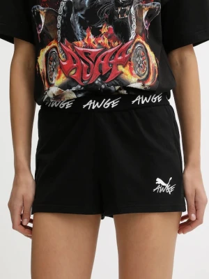 Puma x A$AP ROCKY szorty bawełniane damskie kolor czarny z aplikacją high waist 635071