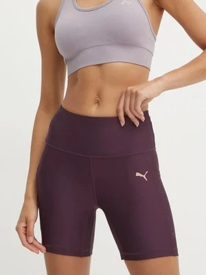 Puma szorty do biegania Ultraform kolor fioletowy gładkie high waist 525749