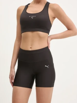 Puma szorty do biegania Velocity kolor czarny gładkie high waist 526590