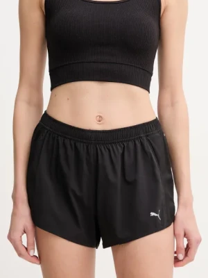 Puma szorty do biegania Velocity kolor czarny z aplikacją medium waist 526585