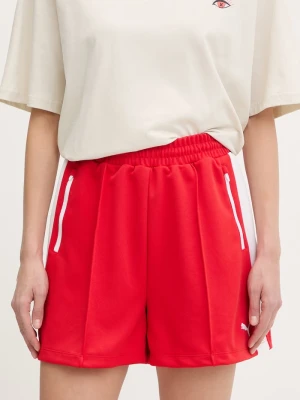Puma szorty dresowe damskie T7 Relaxed czerwony