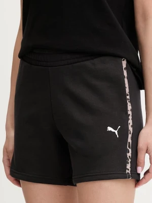 Puma szorty dresowe damskie z bawełną Essential graphic animal