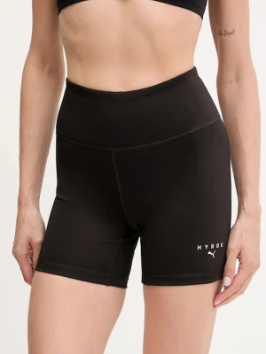 Puma szorty treningowe PUMA x HYROX damskie kolor czarny gładkie high waist 527636
