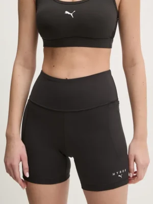 Puma szorty treningowe PUMA x HYROX kolor czarny z nadrukiem high waist 526905