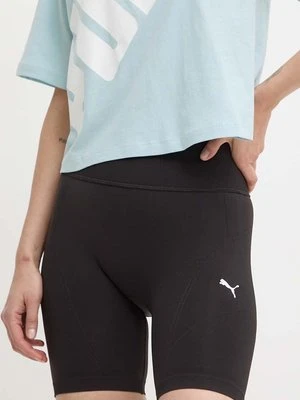 Puma szorty treningowe Shapelux Seamless kolor czarny gładkie high waist 524386