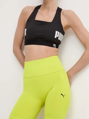 Puma szorty treningowe Shapelux Seamless kolor zielony gładkie high waist 524386