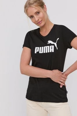 Puma T-shirt bawełniany 586774 kolor czarny