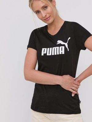 Puma T-shirt bawełniany 586774 kolor czarny