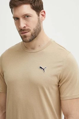 Puma t-shirt bawełniany BETTER ESSENTIALS męski kolor brązowy gładki 675977