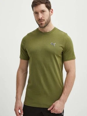 Puma t-shirt bawełniany BETTER ESSENTIALS męski kolor zielony gładki 675977