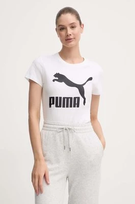 Puma t-shirt bawełniany Classic Logo Tee kolor biały 530076.02-BIALY