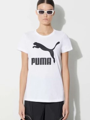 Puma t-shirt bawełniany Classic Logo Tee kolor biały 530076.02-BIALY