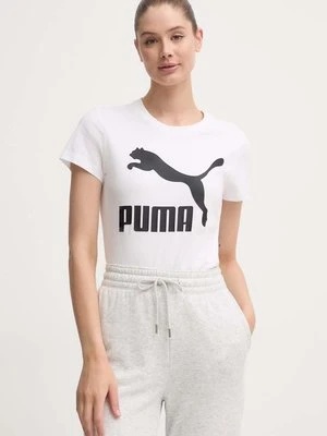 Puma t-shirt bawełniany Classic Logo Tee kolor biały 530076.02-BIALY