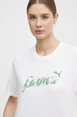 Puma t-shirt bawełniany damski kolor biały 680432