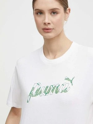 Puma t-shirt bawełniany damski kolor biały 680432