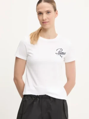 Puma t-shirt bawełniany damski kolor biały 684982