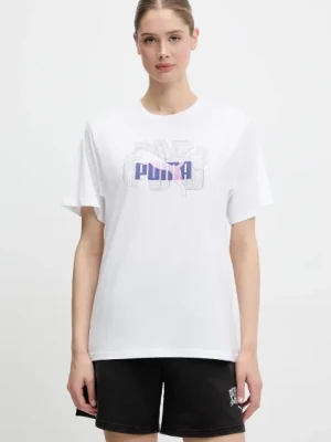 Puma t-shirt bawełniany damski kolor biały 685084