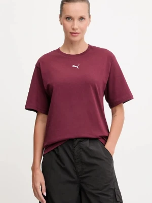 Puma t-shirt bawełniany damski kolor bordowy 684971
