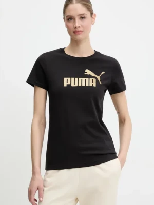 Puma t-shirt bawełniany damski kolor czarny 631536