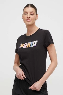 Puma t-shirt bawełniany damski kolor czarny 679916