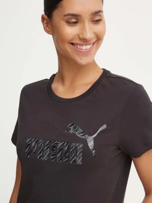 Puma t-shirt bawełniany damski kolor czarny 681490