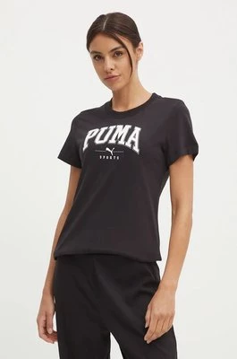 Puma t-shirt bawełniany damski kolor czarny 681537