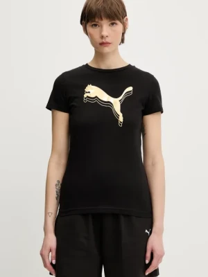 Puma t-shirt bawełniany damski kolor czarny 684995