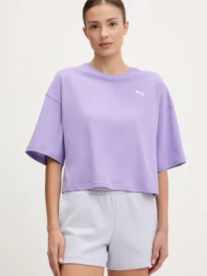 Puma t-shirt bawełniany damski kolor fioletowy 629743