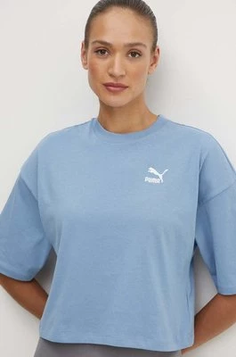 Puma t-shirt bawełniany damski kolor niebieski 624226