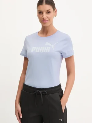 Puma t-shirt bawełniany damski kolor niebieski 682371