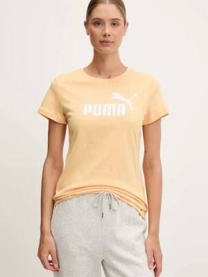 Puma t-shirt bawełniany damski kolor pomarańczowy 682371