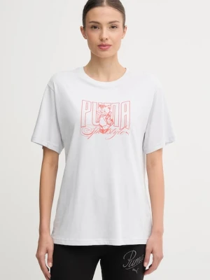 Puma t-shirt bawełniany damski kolor szary 633384