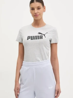 Puma t-shirt bawełniany damski kolor szary 682370