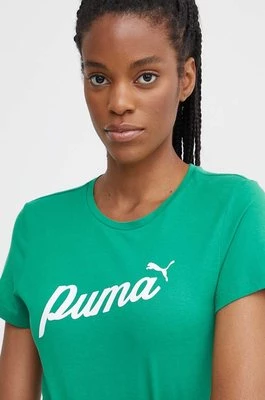 Puma t-shirt bawełniany damski kolor zielony 679315