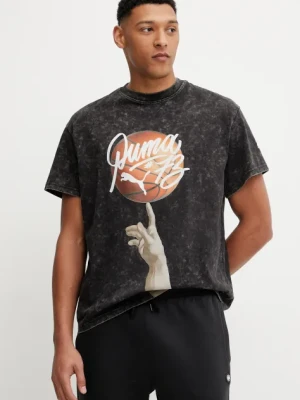 Puma t-shirt bawełniany Dylan Exhibit męski kolor czarny z nadrukiem 630475
