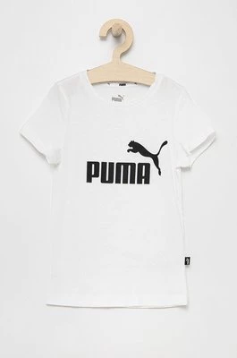 Puma T-shirt bawełniany dziecięcy 587029 kolor biały