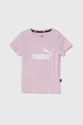 Puma t-shirt bawełniany dziecięcy kolor różowy