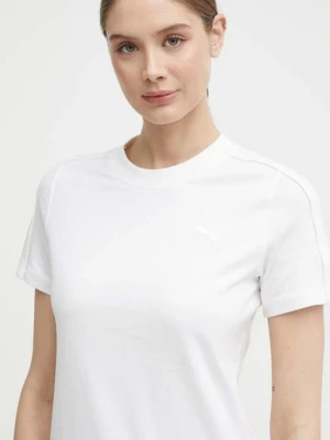 Puma t-shirt bawełniany HER damski kolor biały 677883